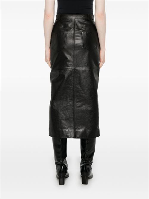 Leather Midi Skirt SELF PORTRAIT | RS25092MSKBLACK